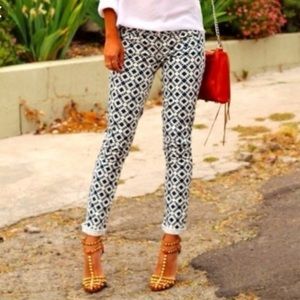 NWOT J. Crew geo patterned jeans sz 26